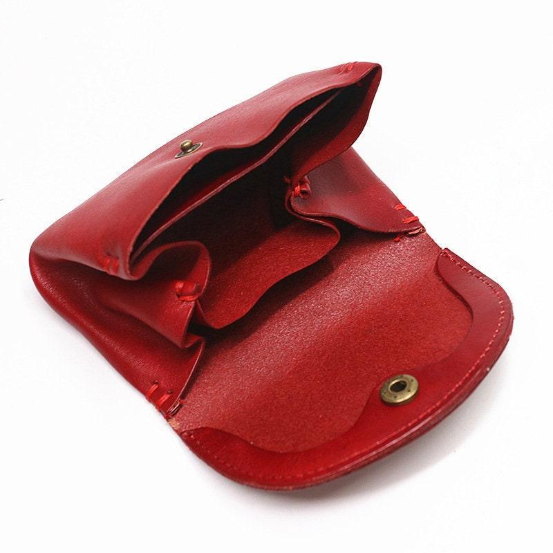 Handmade leather wallet | Full Grain Leather Vintage Purse | Short Wallet small vintage card wallet Coin Pouch for women Handmade