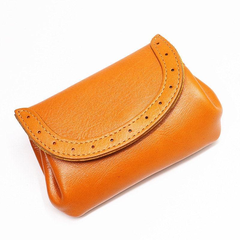 Handmade leather wallet | Full Grain Leather Vintage Purse | Short Wallet small vintage card wallet Coin Pouch for women Handmade