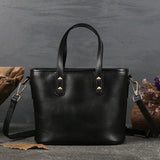 Italian Black & Brown Leather Crossbody Shoulder Mini Small Bag | Women Ladies Minimalist Bucket Bag | Full Grain Leather Handbag