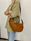 Italian Full Grain Leather Shoulder Bag, Women's Leather Crossbody Bag in Tan, Handcrafted Designer Bag, Men's Minimalist Shoulder Bag