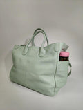 Italian Grain Leather Travel Bag, Extra Large Leather Tote Bag, Cowhide Leather Crossbody, Women Fashion Weekend Bag, 32 Colours! Bone
