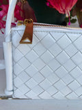 Knotted Intrecciato Lambskin Leather Shoulder Bag, Small Handcrafted Woven Pouch, Daily Fashion Designer Bag, Triangle Summer Leather Bag