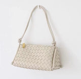 Knotted Intrecciato Lambskin Leather Shoulder Bag, Small Handcrafted Woven Pouch, Daily Fashion Designer Bag, Triangle Summer Leather Bag
