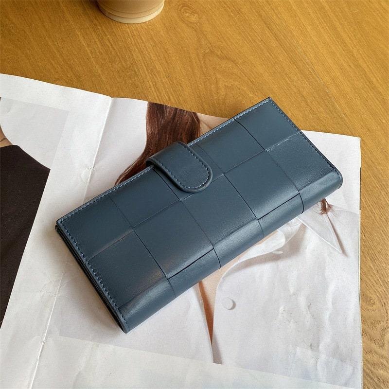 Lambskin Leather Interwoven Wallet, Women Woven Leather Cards Holder, Handcrafted Trifold Wallet, Designer Wallet, Women Purse, Gift For Her