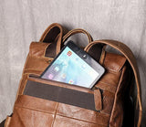 Large Brown Leather Backpack, Personalized Full Grain Leather Knapsack Rucksack, Leather Anniversary Gifts Women/Men, Monogram Bags Handmade