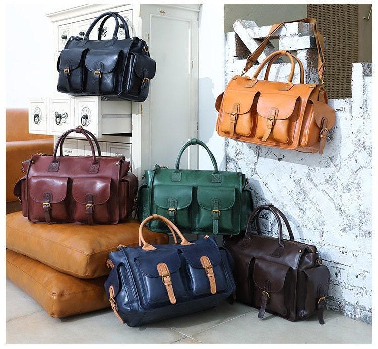 Large Cowhide Leather Boston Bag, Weekender Travel Bag, Leather Duffle, Leather Luggage Carry on Baggage, Gym Bag Women/Men Bag