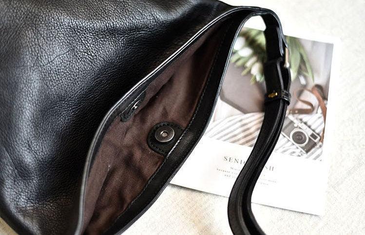 Large Handcrafted Bucket Bag, Leather Shoulder Bag Gift, Women Leather Casual Bag, Men Leather Bag, Brown/Black Retro Leather Bag