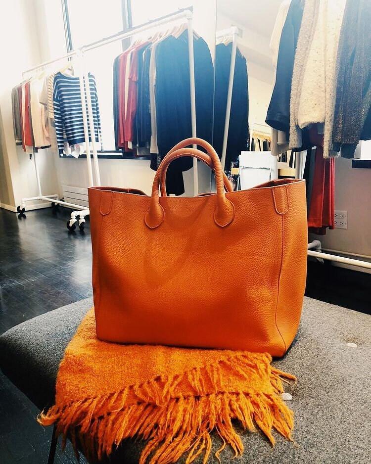 Large Leather Tote Bag, Cowhide Leather Bag, Must-have Lady Fashion Bag Yellow, Grain Leather Weekend Bag Orange, Personalized Gifts