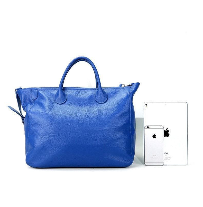 Large Leather Tote Bag, Cowhide Leather Shoulder Bag, Lady Fashion Bag, Traveling Bag, Lady Weekend Bag, Christmas Gift For Her