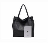 Large Leather Tote Bag, Cowhide Leather Tote Bag, Personalized gifts, Black