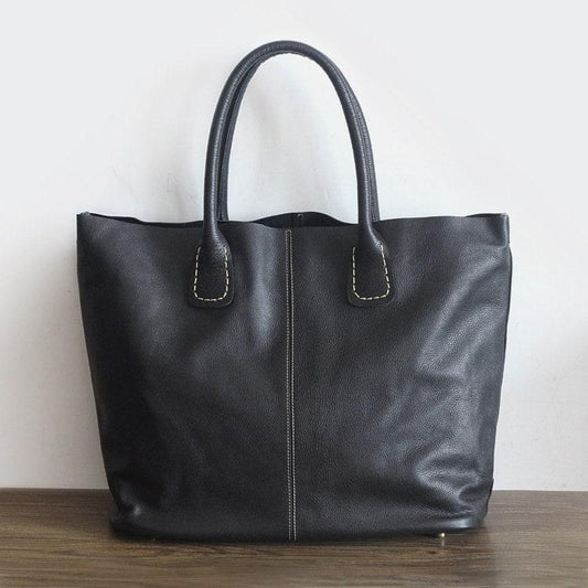 LARGE TOTE Bag, Black OVERSIZE Shopper Bag, Full Grain Leather Shopper, Shopping Bag, Xxl Purse, Everyday Tote, Soft Leather Big Tote