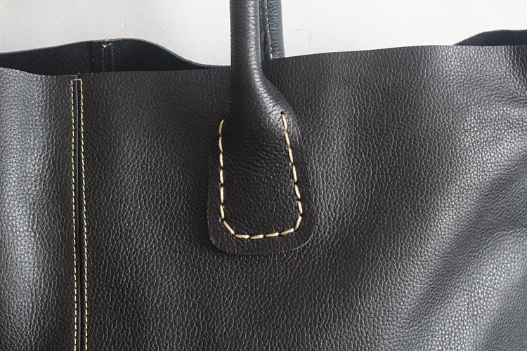 LARGE TOTE Bag, Black OVERSIZE Shopper Bag, Full Grain Leather Shopper, Shopping Bag, Xxl Purse, Everyday Tote, Soft Leather Big Tote