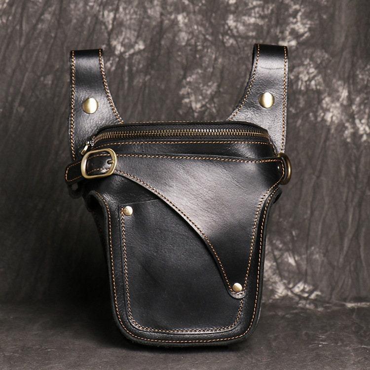 Leather Belt Bag, Fathers Day Gift Bag, Mens Fanny Pack, Small Leather Bag, Belt Phone Holder, Festival Belt Bag, Utility Pocket Belt