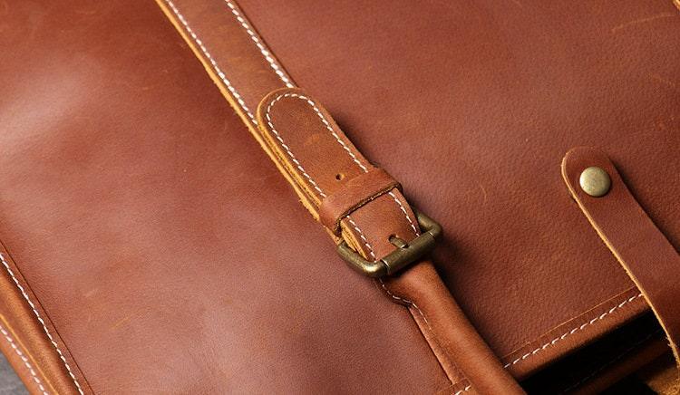 Leather Briefcase | Minimalist Leather Laptop Bag | Mens Leather Bag | Work Messenger Bag | Large Satchel | Fathers Day Gifts For Him