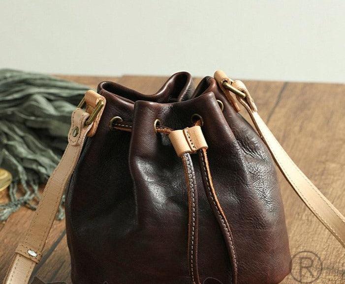 Leather Bucket bag, Valentines Day gift, Personalised Bag, Shoulder Bag, Cross Body Bag, Tan Leather Bag, Crossbody Bag, Gift for her