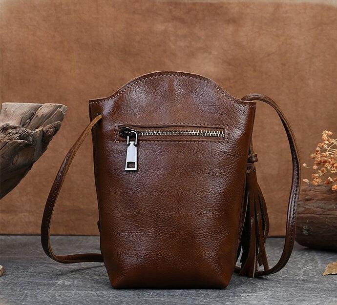 Minimal leather crossbody purse for women, mini purse crossbody bag, small cowhide leather purse, phone leather handbag, mini crossbody bag