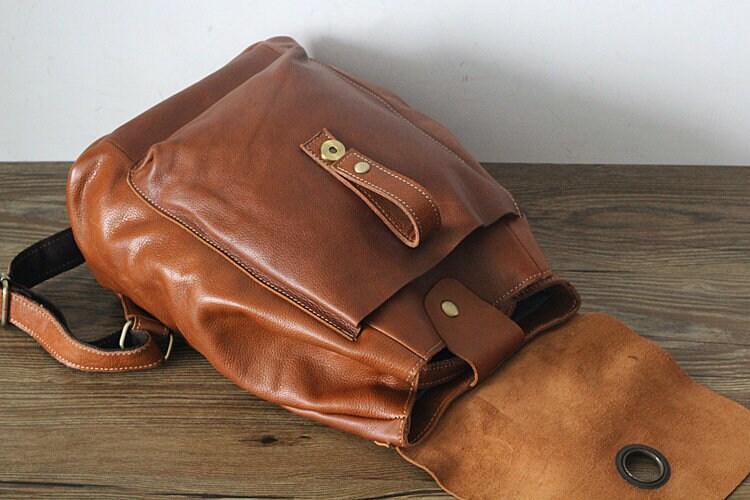 Minimalist Backpack Purse for Women | SOFT GENUINE LEATHER | Available in Black, Tan and Coffee | Real Leather Backpack Purse | Gift For Her