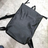 Minimalist black cowhide leather backpack women,Leather backpack, leather backpack men, Handcrafted Leather rectangle backpack laptop bag