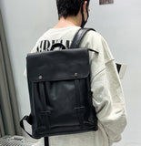 Minimalist brown/black Vegan Leather backpack women, Handcrafted waterproof backpack laptop bag, handbag men, Gift for Her/Him