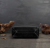 Minimalist Leather Tote Bag Casual Distressed Leather Bag Large Shopper Bag Leather Diaper Bag Slouchy Tote Shoulder Bag Birthday Gift