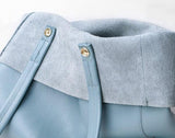 Minimalist Leather Tote Bag, Full Grain Leather Large Tote Bag, Classic Everyday Bag, Birthday gift for her, Light Blue