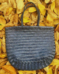 Navy Handcrafted Woven Leather Tote Bag, Full Grain Leather Hand Woven Triple Jump Bamboo Ladies HoBo Bag, Flat Opening Summer Holiday Bag Navy Handcrafted Woven Leather Tote Bag, Full Grain Leather Hand Woven Triple Jump Bamboo Ladies HoBo Bag, Flat Opening Summer Holiday Bag