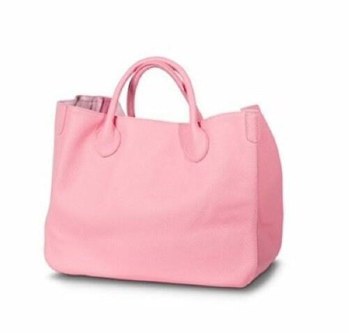 Oversize Large Leather Tote Bag, Calfskin Leather Bag, Lady Fashion Designer Bag Light ink, Personalised Gifts