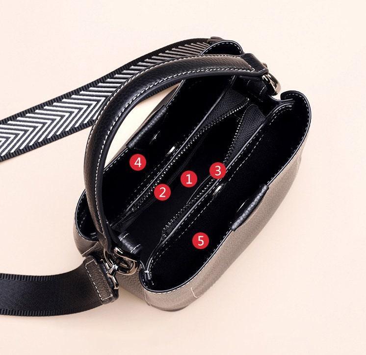 Real Genuine Leather Square bucket bag, Leather Small Crossbody Purse, Women's Shoulder Bag, Women Fashion Bag, Mother's Day Gift