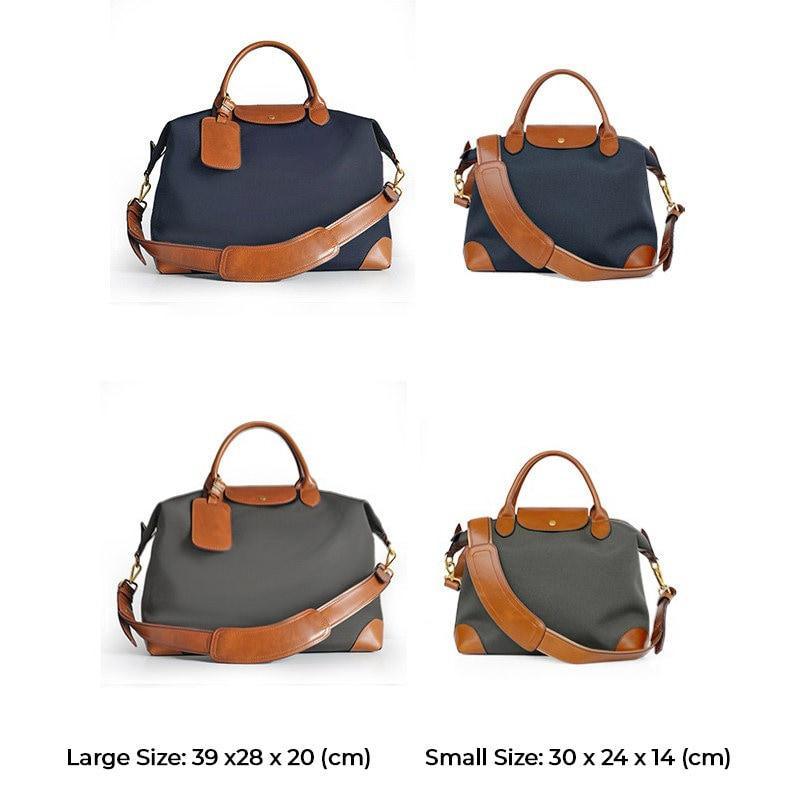 Recycled Nylon Cowhide Work Tote Bag, Handcrafted Women Travel Tote Bag, Men Traveling Bag, Laptop Bag, Personalised Initials Shopping Bag