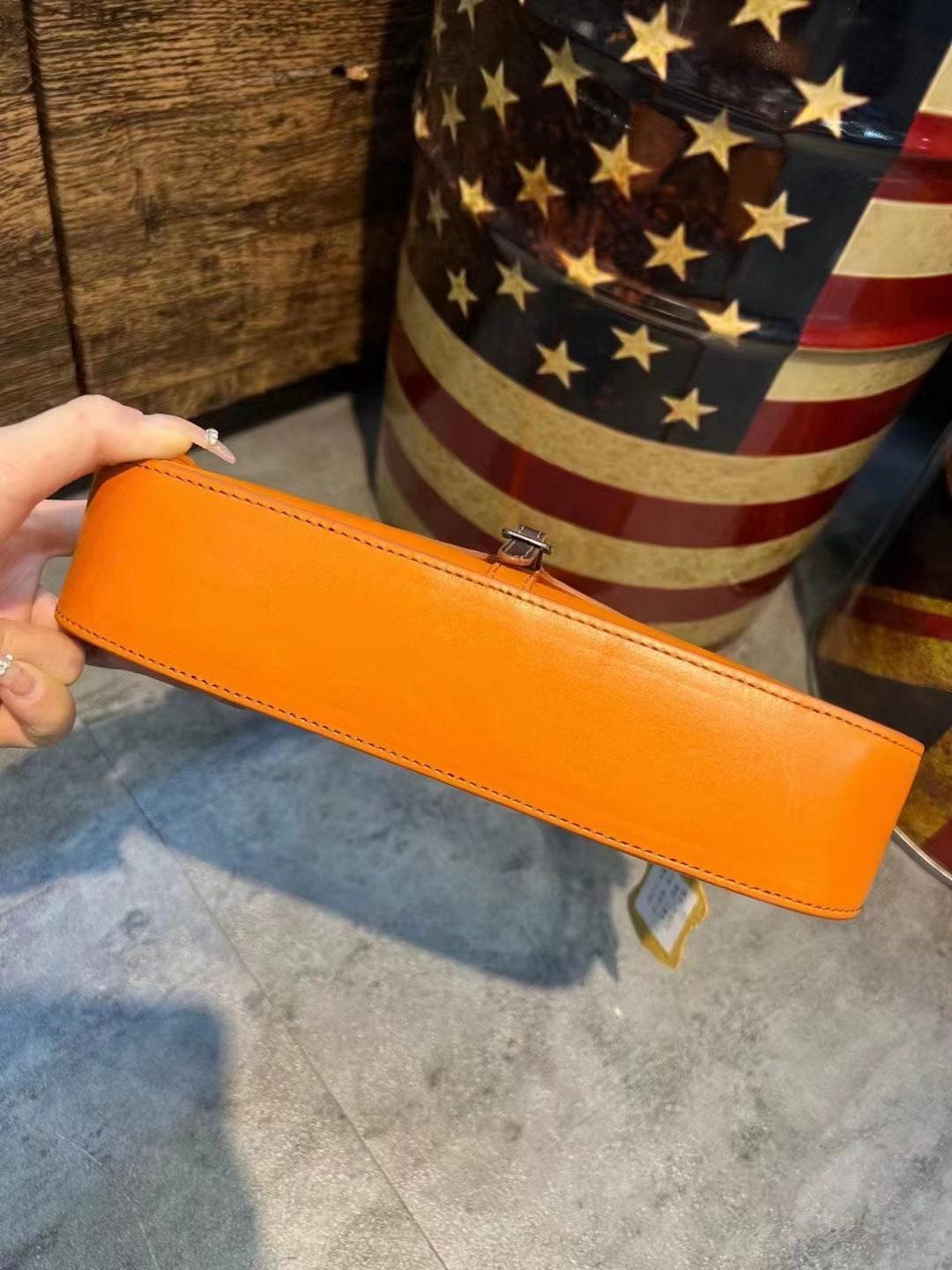 Retro Handmade Women's Bag, Contrast Color Leather Shoulder Bag, Small Satchel, Women Tote Bag Aesthetic Simple, Birthday Gift