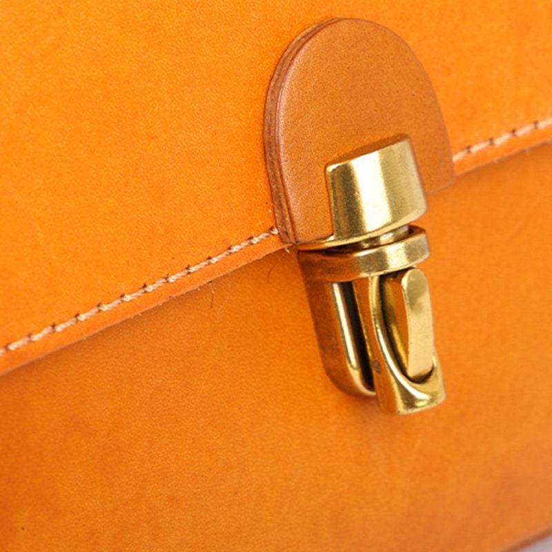 Small Leather Boston Handbag, Women Retro Design Leather Purse, Cute Handbag Tanned Cowhide Leather Purses, Gift For Her