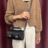 Small Natural Full Grain Leather Shoulder Bag, Cute and Durable Crossbody Bag, Handcrafted Lady Drum Handbag, Boston Bag, Gift For Her