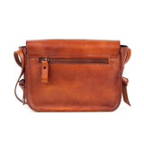 Small Vintage Designer Vegetable Leather Shoulder Bag For Women Retro Handcrafted Brush Off Ladies Baguette Handbag