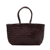 Soft Teal Black Woven Italian Leather Tote Bag, Italian Woven Italian Handbag, Slouchy Bag, Handmade Woven Leather Purse, Gift for Her