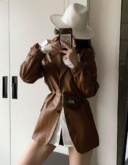 Trendy oversized Leather Jacket For Women's Biker, Minimalist Lambskin Leather Black/Brown Blazer, Handmade Chic Leather Biker, Gift for Her Trendy oversized Leather Jacket For Women's Biker, Minimalist Lambskin Leather Black/Brown Blazer, Handmade Chic Leather Biker, Gift for Her