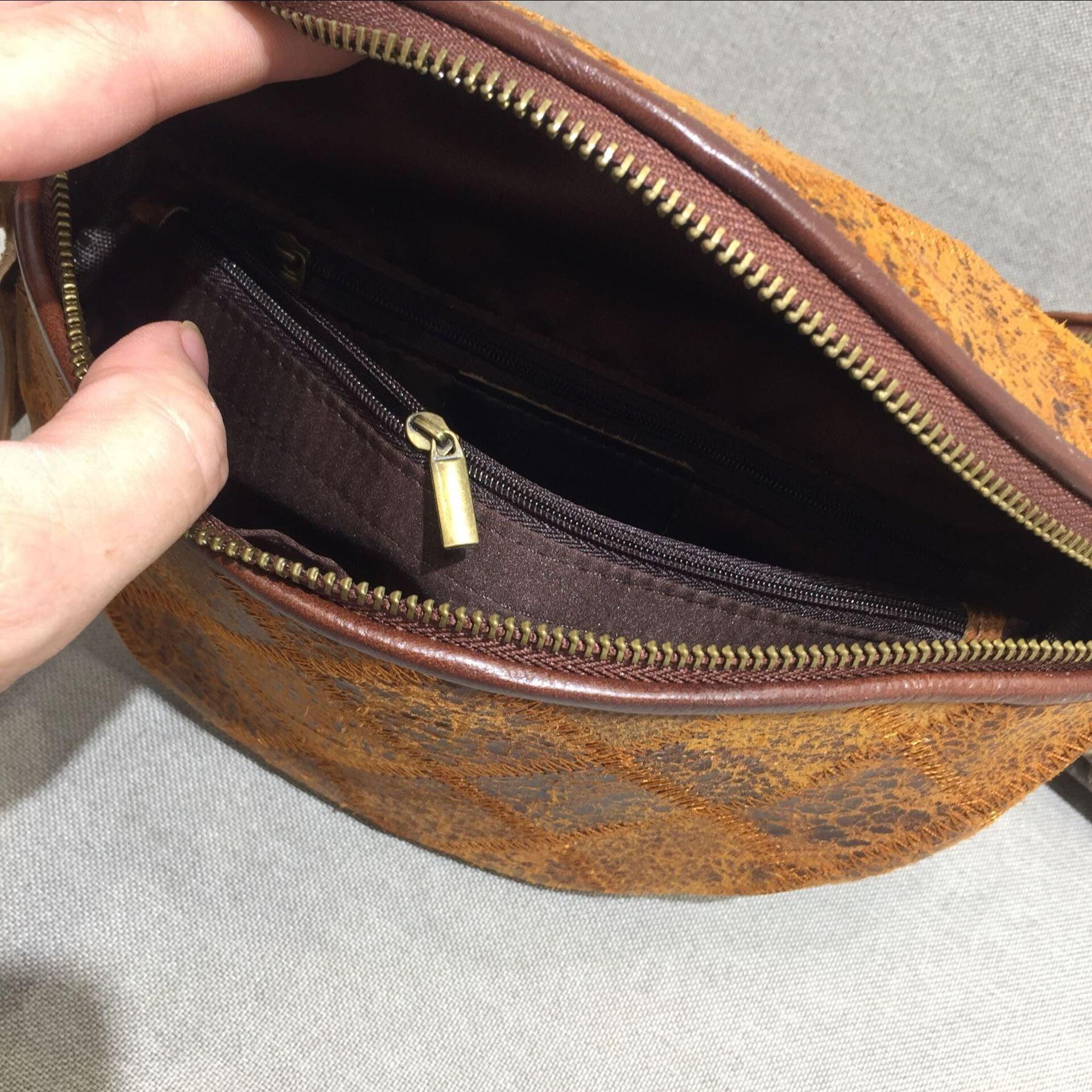 Vintage boho bohemian structured leather geometric tooled saddle bag, Handmade handbag, Small Leather Bag