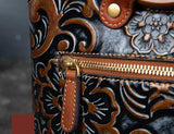 Vintage Small Leather Square Handbag, Embossed Shoulder Strap Bag, Retro Patterned Women's Crossbody Bag, Gift for Her