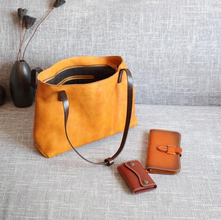 Women Pure Leather Tote Bag | Large Italian Leather Handcrafted Handbag | Spacious Durable | Full Grain Leather | Black Colour