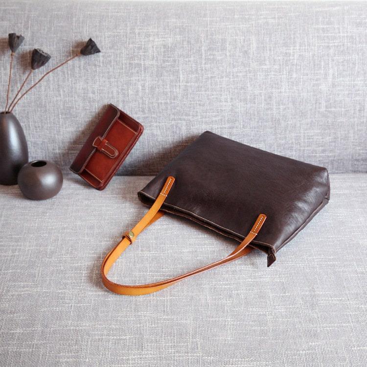 Women Pure Leather Tote Bag | Large Italian Leather Handcrafted Handbag | Spacious Durable | Full Grain Leather | Black Colour