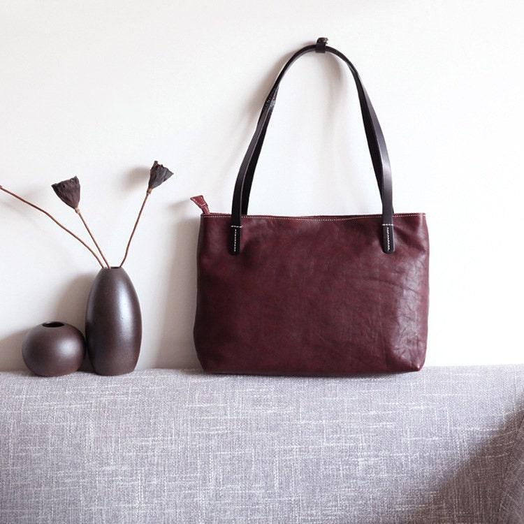 Women Pure Leather Tote Bag | Large Italian Leather Handcrafted Handbag | Spacious Durable | Full Grain Leather | Black Colour