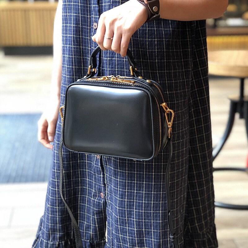 Womens Leather Handbag, Retro Cute Leather Shoulder Bag, Handmade Leather Handbag, Small Crossbody Leather Purse, Cowhide Purse