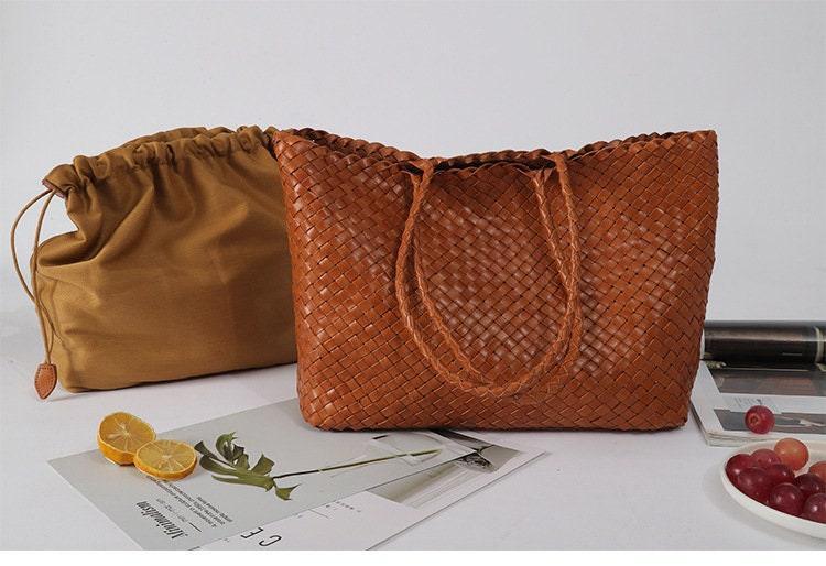 Woven leather bag, handmade full grain leather bag, Minimalist women's Bag, Handbag, Soft Leather Tote, Daily Bag, Gift for Her