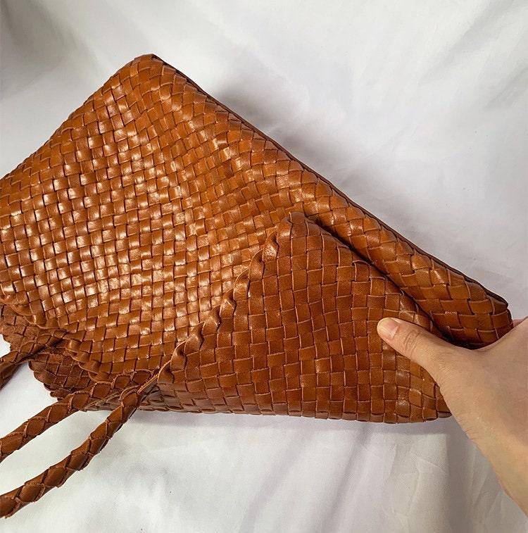 Woven leather bag, handmade full grain leather bag, Minimalist women's Bag, Handbag, Soft Leather Tote, Daily Bag, Gift for Her