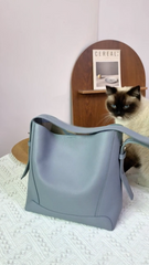 Minimalist Pebbled Leather Bucket Bag | Handcrafted Genuine Leather Shoulder Bag, Chic Crossbody Bag, Gift for Her