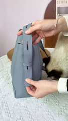 Minimalist Pebbled Leather Bucket Bag | Handcrafted Genuine Leather Shoulder Bag, Chic Crossbody Bag, Gift for Her