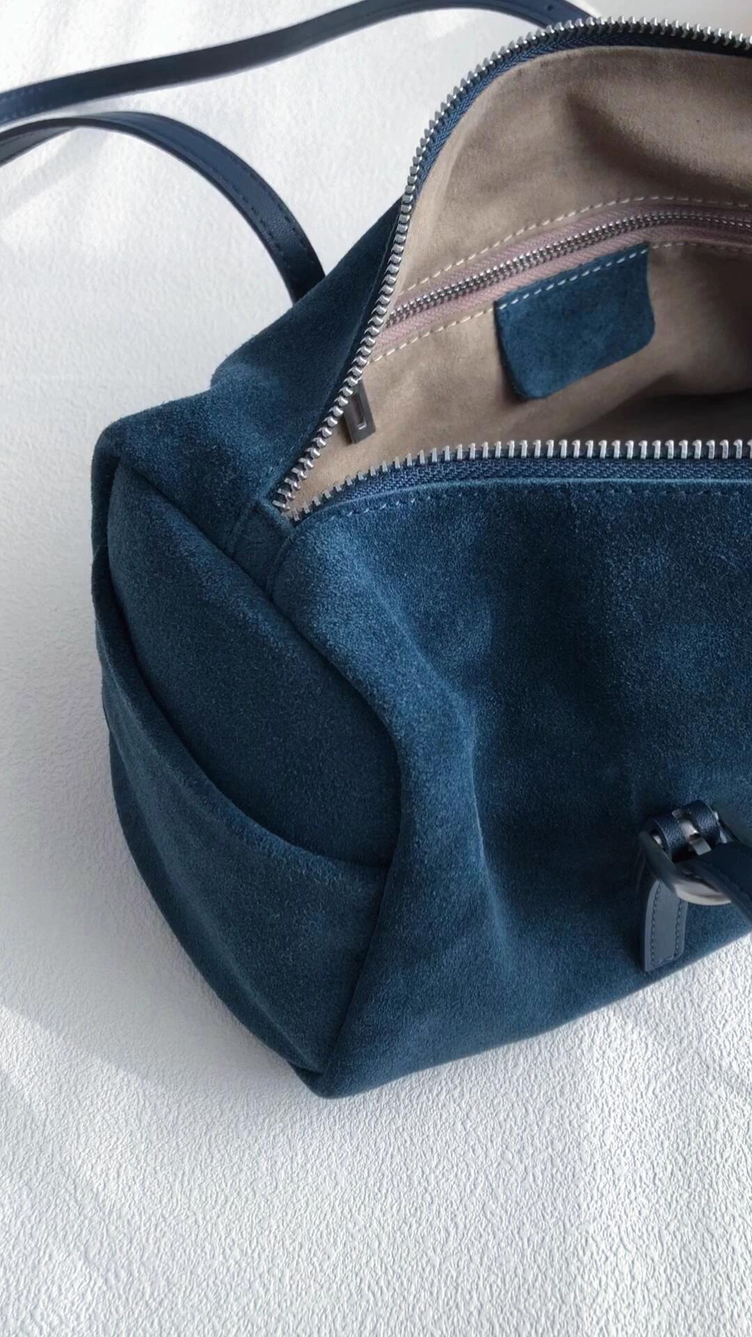 Suede Baguette Bag for Women | Matte Cowhide Leather Shoulder & Hand Bag | Versatile Commuter Purse in Two Colors
