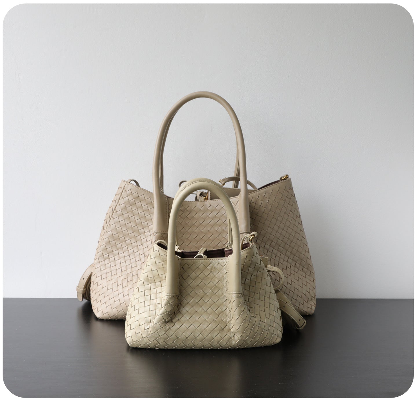 Handwoven Lambskin Leather Brown Tote Bag | Woven Soft Leather Handbag for Women | Luxury Designer Handbag with Top Handles & Crossbody Strap