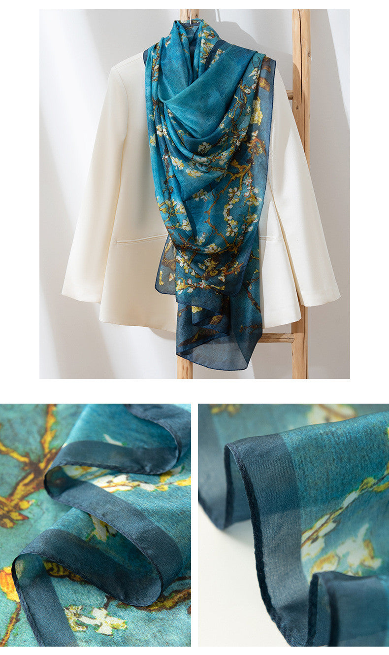 Mulberry Silk Long Scarf | Women's Lightweight Versatile Shawl, Gift for Mum