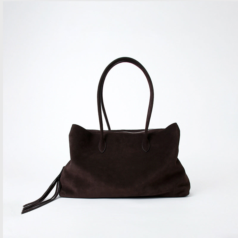 Luxury Cowhide Leather Tote Bag for Women — Handcrafted Large Shoulder Work Satchel with Laptop Compartment | Office, Travel & Everyday Carry