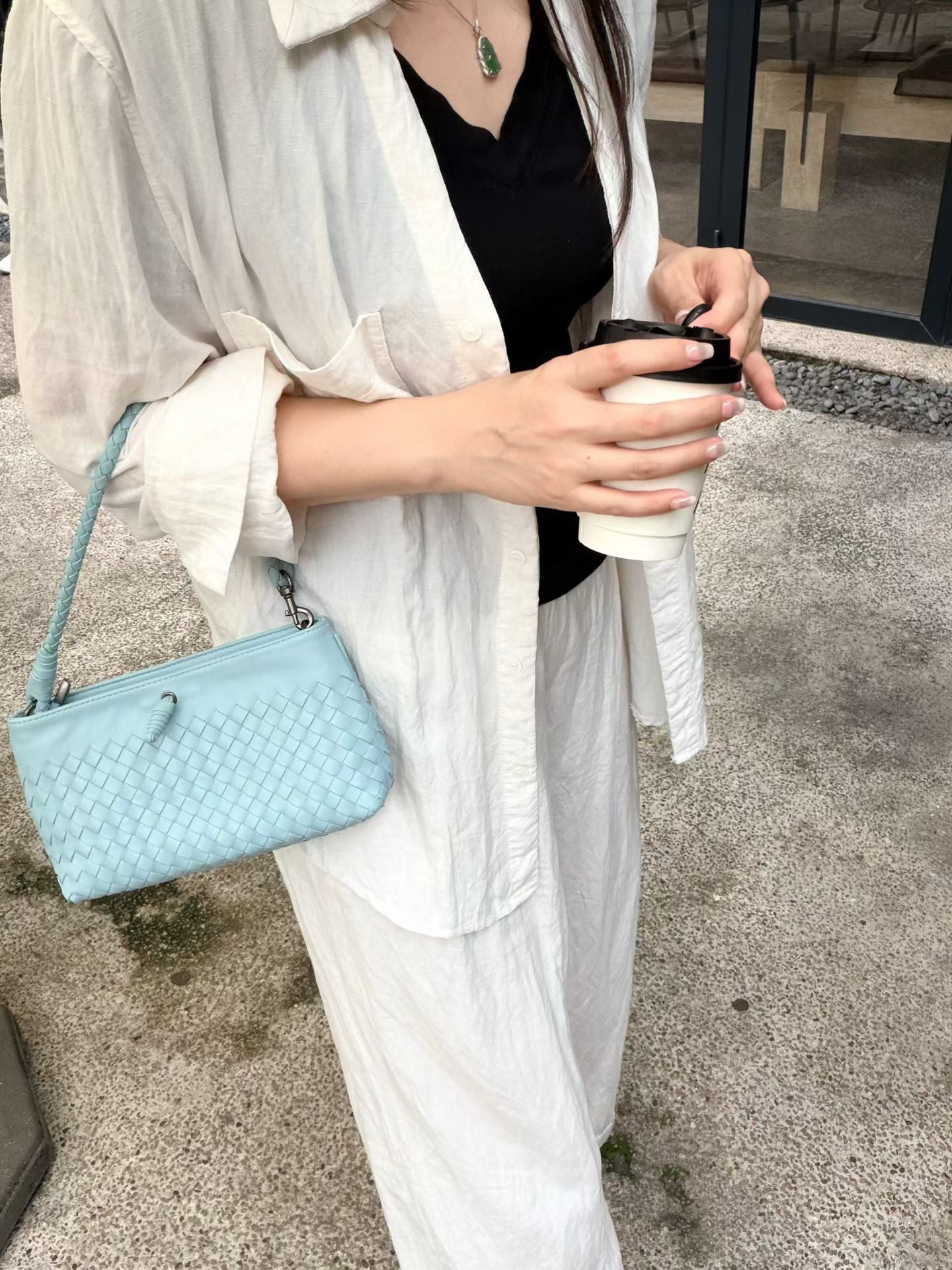Woven Lambskin Leather Shoulder Bag | Handcrafted Vintage Crossbody Bag